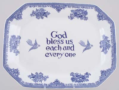Meat Dish or Platter rectangular large God bless us